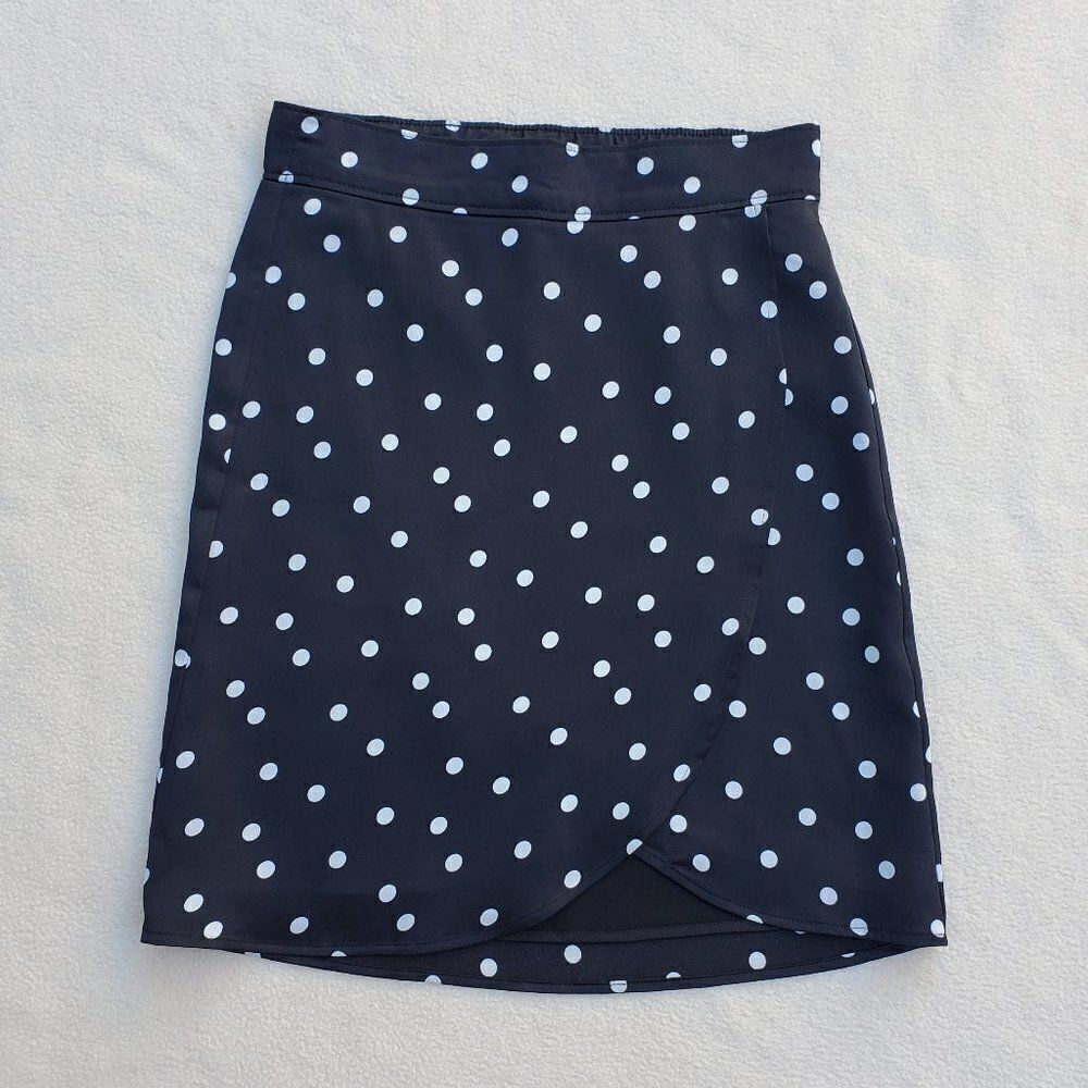 Abercrombie Kids Black and White Polka Dot Wrap Skirt Size 5/6
